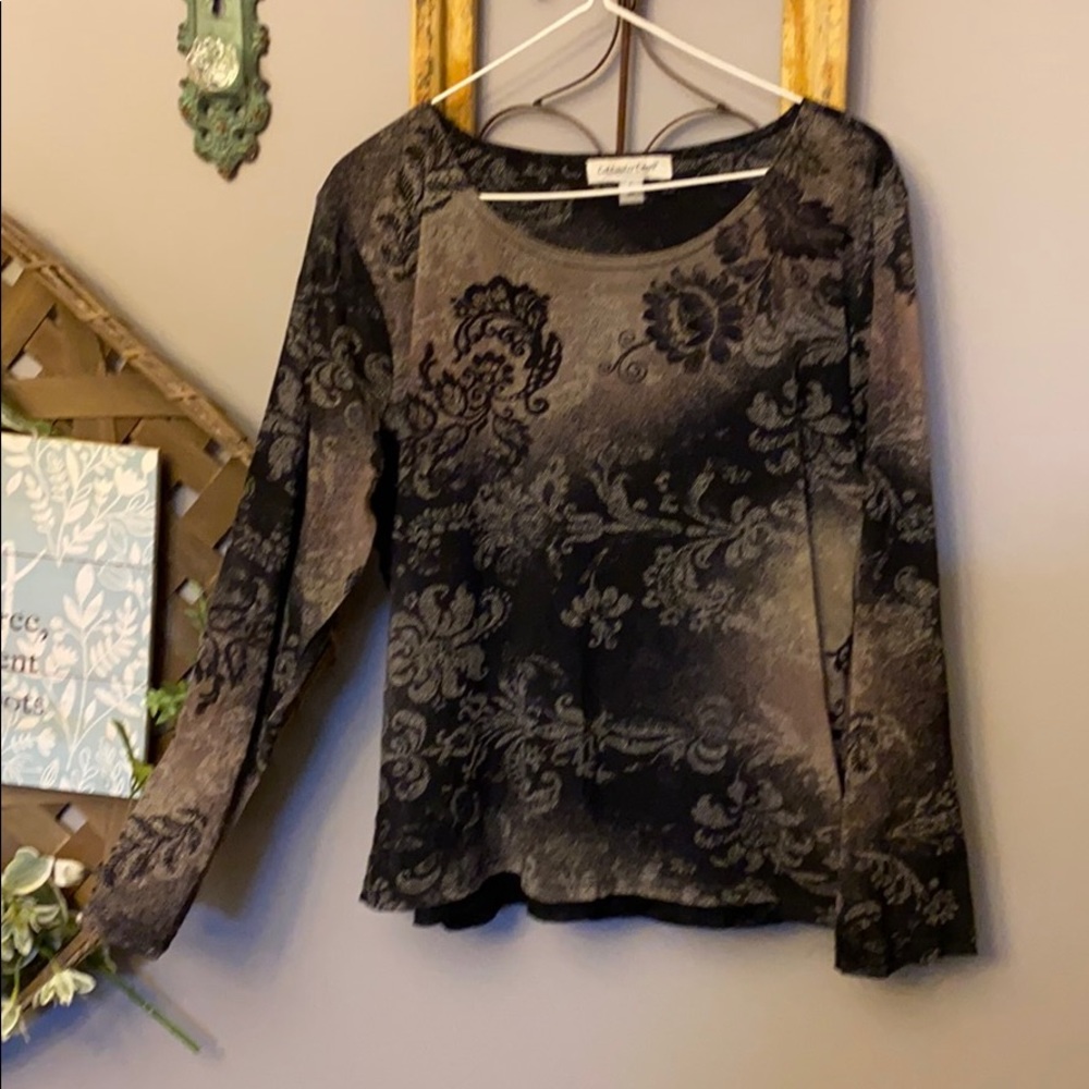 Coldwater Creek Burnout Look Long Sleeve Top